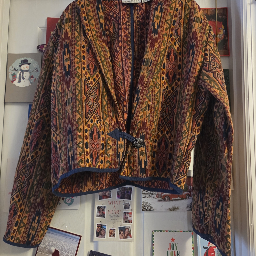 Flashback large blazer amazing print Native Aztec southwestern textile tapestry